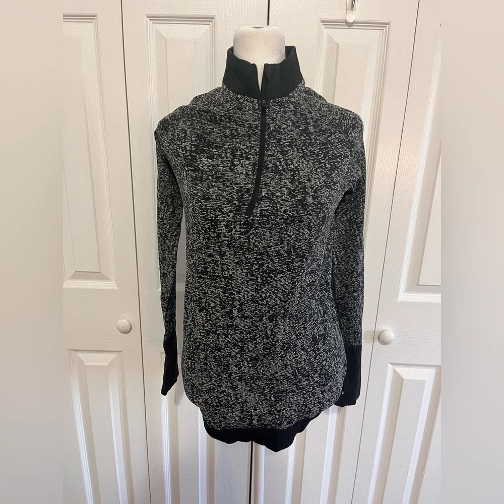 Lululemon Rest Less 1/2 Zip Pullover Black/White Small - Picture 4 of 7